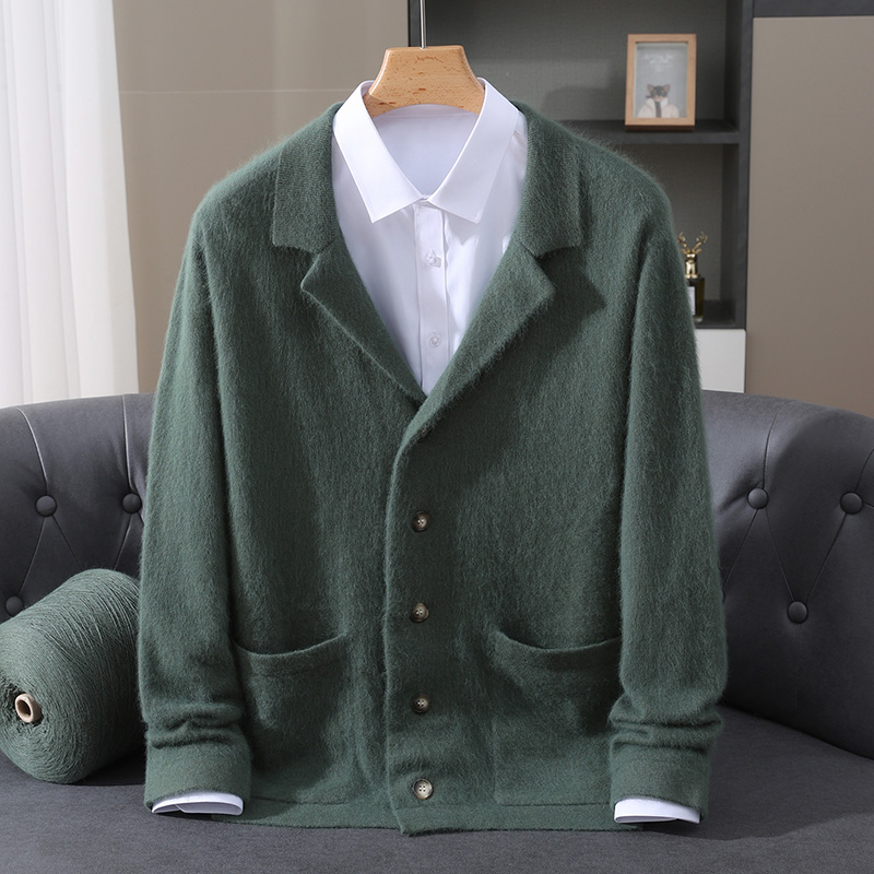 Wool Coat Peacoat - Kardigan Wol Mink Baru Pria, Mantel