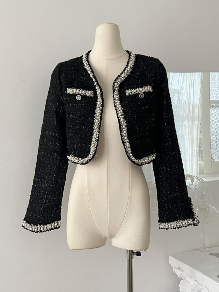 Wool Coat Peacoat - Set Jaket Pendek Wanita + Gaun