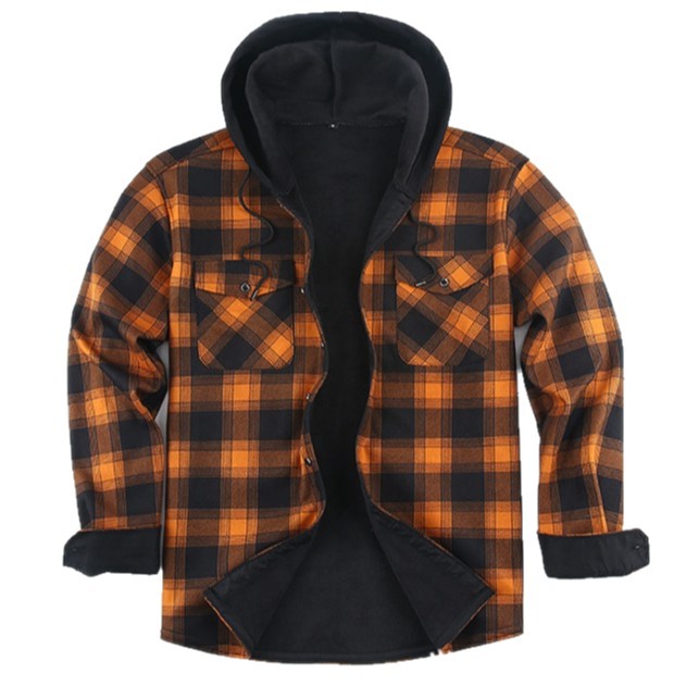Sweater Hoodie Kasual Pria Gay - Flannel Shirt Lined ulasan dan harga